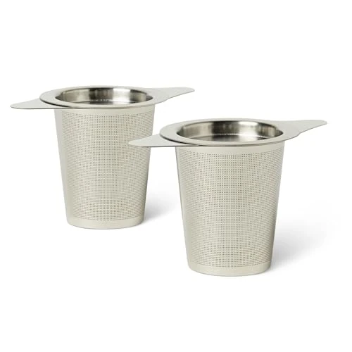 Oferta limitada: Amazon Basics Infusor de Té para Hojas Sueltas con Tapa, Juego de 2 Piezas, Acero Inoxidable, Resistente a la Oxidación y Apto para Lavavajillas de 11.99 € a 10.42 € (ahorro 13%)