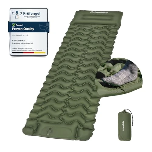 Oferta limitowana: Naturehike Karimata kempingowa, ultralekka, nadmuchiwana mata do spania, zintegrowana pompka powietrza jest łatwa do nadmuchania, nadaje się do namiotów rowerowych, turystycznych, poziomu wejściowego z 137.24 zł na 137.24 zł (oszczędź 0