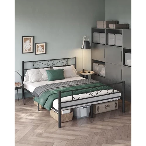 Oferta limitada: VASAGLE Estructura de Cama de Matrimonio con Listones de Metal para colchones de 160 x 190 cm, para habitación de Invitados, Montaje fácil, para Espacios pequeños, Color Negro Tinta RMB069B01 de 52.99 € a 52.99 € (ahorro 0.0%)