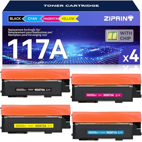 Offerta a tempo: ZIPRINT 117A Cartuccia toner per HP 117A compatibile per HP Color Laser MFP 178nw 178nwg MFP 179fnw 179fwg 150nw 150a W2070A W2071A W2072A W2073A (Nero Ciano Giallo Magenta, 4-Pack) - 0.00% da 45.99 € a 45.99 €