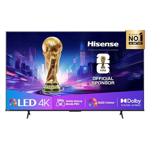 Hisense 65E7Q Pro TV QLED 4K 65" (164 cm) - Série E7 Pro 2024-144Hz (HSR 240Hz), Dolby Vision IQ & Atmos, Mode Jeu Pro 144Hz, AMD FreeSync Premium, Smart TV VIDAA U9, Alexa & AirPlay 2