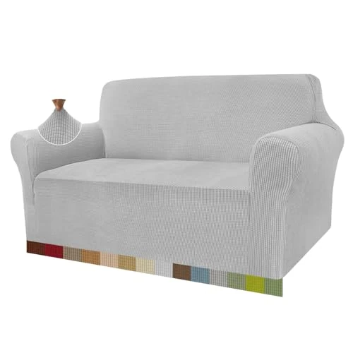 Offerta a tempo: Granbest - Copridivano altamente elasticizzato, moderno, jacquard, per soggiorno, funge da protezione per cani e animali domestici (2 posti, grigio argento) - 40% da 44.24 € a 26.46 €