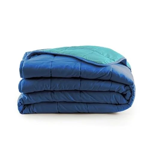 Bassetti Couette double face mi-saison en microfibre, couvre-lit matelassé, couleur unie, rembourrage de 90 g (bleu lune, pour lit double 255 x 260 cm)