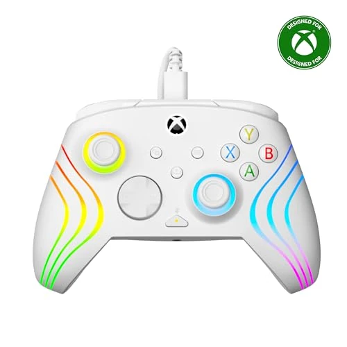 Turtle Beach Afterglow Wave Controller Weiß Wired RGB Gaming Controller – Lizenziert für Xbox Series X oder S, Xbox One und Windows