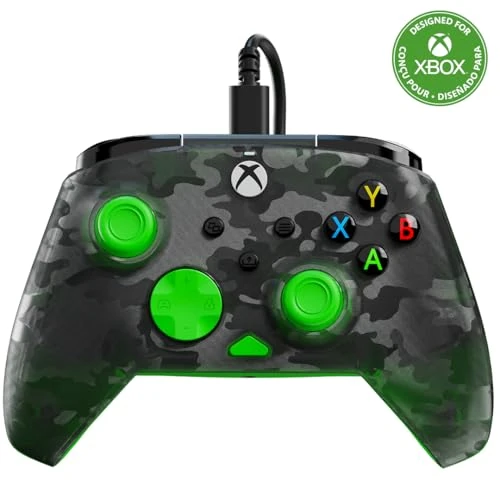 Offerta a tempo: Turtle Beach Rematch Core Camo Nero/Verde - Gamepad cablato - Con licenza per Xbox Series XS, Xbox One e PC - Pulsanti audio, motori Rumble e grilletti a impulsi, cavo da 3 m - 17% da 29.99 € a 24.99 €