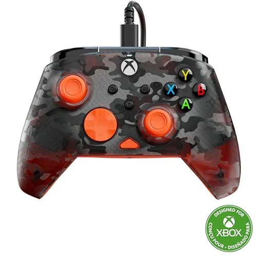 Offerta a tempo: Turtle Beach Rematch Core Ghost Camo Nero/Arancione - Gamepad cablato - Con licenza per Xbox Series XS, Xbox One e PC - Pulsanti audio, motori Rumble e grilletti a impulsi, cavo da 3 m - 17% da 29.99 € a 24.99 €