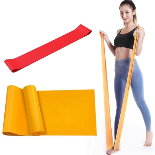 Offerta a tempo: Set di 2 Elastici Palestra,15 lbs Fitness Resistance Band Elastici per Fisioterapia Esercizi Yoga, Pilates, Schiena Stretching, Sviluppo Muscolare,Casa, Palestra - 46% da 9.99 € a 5.39 €