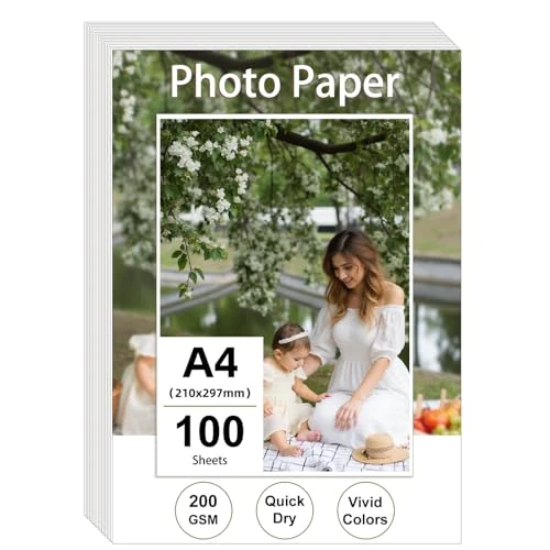 Limited-time offer: Ditwis 100 Sheets A4 Photo Paper – 200 GSM Premium Glossy Printer Paper (210 x 297mm) for Photos, Certificates & Artwork from 14.33 £ to 14.33 £ (save 0.00%)