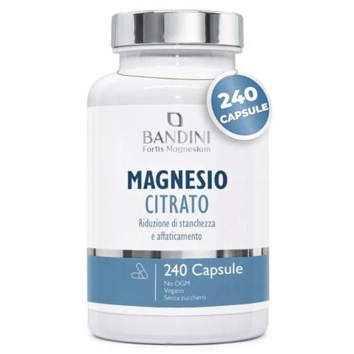 Offre limitée : Bandini® Citrate de Magnesium 1.480 mg dont 440 mg de Magnésium Élémentaire par Portion, 240 Gélules Vegan (8 Mois) – Contribue à une Fonction Musculaire Normale - Complément Vegan, sans Gluten ni OGM de 19.90 € à 19.90 € (0.00% de remise)