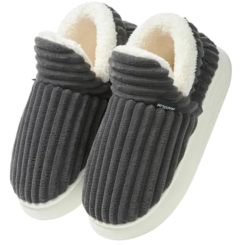 Limited offer: Misolin Slippers Women Ladies Clouds Bootie Corduroy Warm with Cozy Memory Foam Winter Anti-Slip House Shoes, Indoor & Outdoor from 30.99 EUR to 19.86 EUR (save 36%)