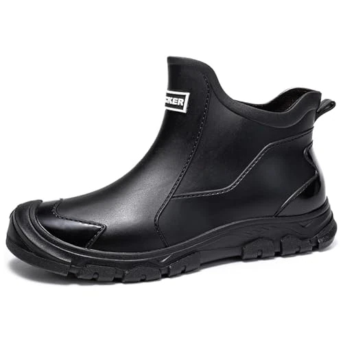 Offre limitée : Gugifcto Bottes Caoutchouc Homme Bottes de Pluie Femme ImperméAbles à l'eau AntidéRapantes Chaussures de Travail Homme Bottes Jardin Élégant et Confortable LumièRe Doux Black40EU/42CN de 29.99 € à 29.99 € (0.00% de remise)