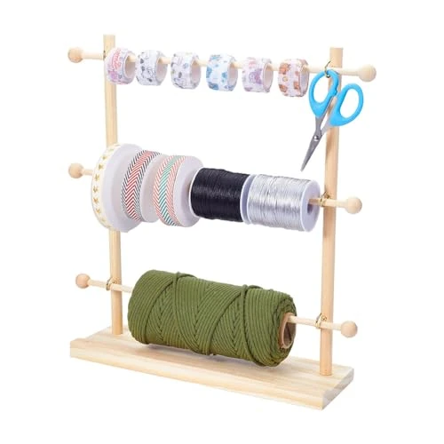 Tijdelijke aanbieding: NBEADS Lint-organizer, houten lint houder lint opslag rek spoel houder voor ambachtelijke kamers bloemist kunst handwerk, 11,3 x 34,2 x 40,5 cm van 24.99 € naar 24.99 € (0.00% korting)