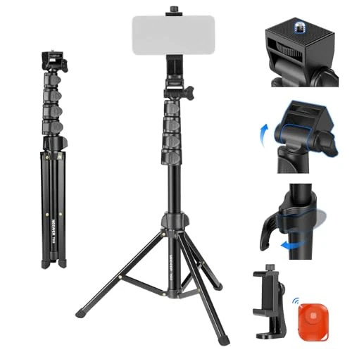 Tijdelijke aanbieding: NEEWER Basic telefoonstatief voor iPhone & camera met afstandsbediening en telefoonhouder, 66" metalen selfie stick en reisstandaard voor vloggen, draagbare houder voor video-opnamen, TS03 van 16.99 € naar 16.99 € (0.00% korting)