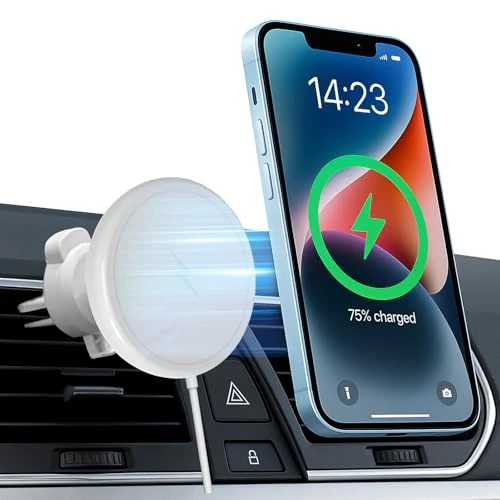 Magnetische Autohalterung, Schnellladung, 30 W für iPhone 15/14/13/12, intelligente Belüftung, kompatibel mit magnetischen Hüllen