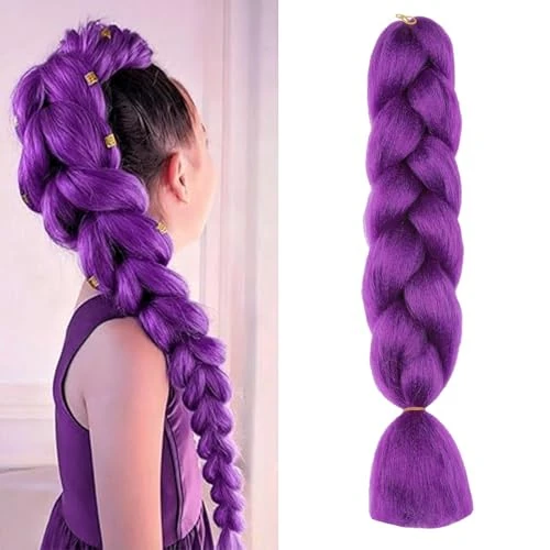 Offerta a tempo: ShowJarlly Capelli per Treccine Africane Jumbo Treccia Capelli 24" Morbido Extension per Treccine Africane 1 Pack Treccine Africane Extension Capelli（Viola Scuro#） - 38% da 12.99 € a 7.99 €