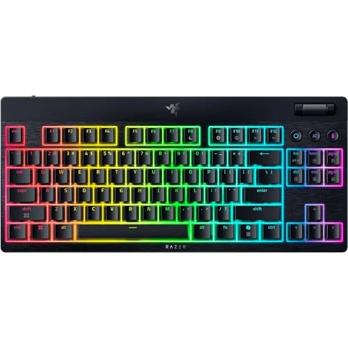 Offerta a tempo: Razer BlackWidow V4 Tenkeyless HyperSpeed Low Profile - Tastiera da gaming wireless con hot-swap (HyperSpeed e BT, Rotella multi-funzione e 3 pulsanti di controllo) Interruttore Giallo | Layout US - 37% da 189.99 € a 118.77 €