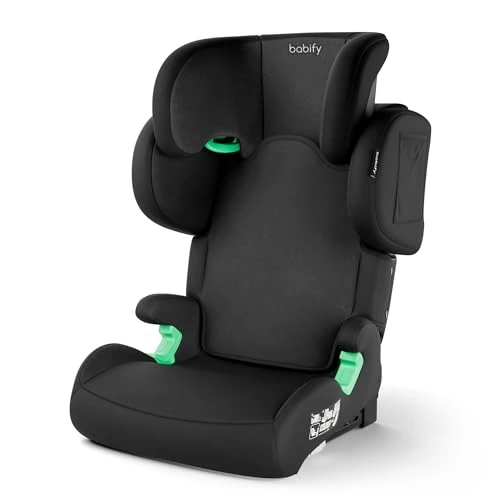 Babify FlexiFit Premium fotelik samochodowy dla niemowląt ISOFIX - dla dzieci w wieku 3-12 lat (15-36 kg), ECE R129, zagłówek 11 pozycji, regulowane oparcie, wysuwane boki, składana konstrukcja