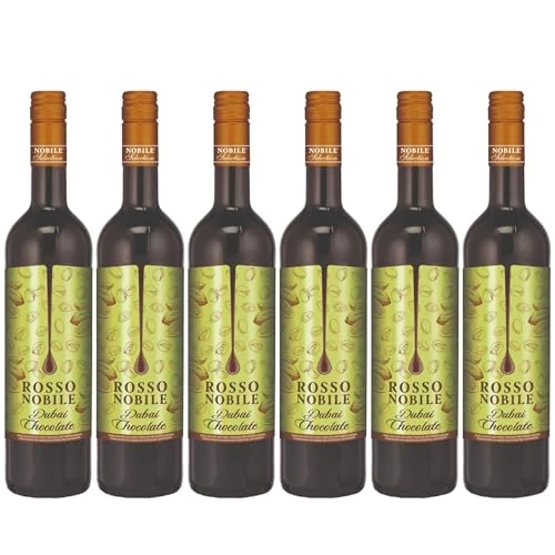 Offerta a tempo: Rosso Nobile - Dubai Chocolate, vino rosso nobile con raffinati aromi di cioccolato e pistacchio (6 x 0,75 l) - 38% da 29.94 € a 18.71 €