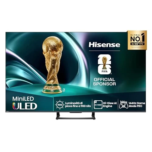 Offerta a tempo: Hisense - Smart TV Mini-LED UltraHD 4K da 50" — 38% da 649,00 € a 399,20 €