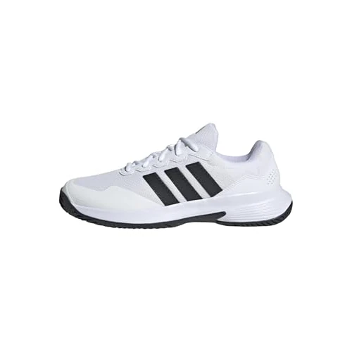 adidas Hombre GAMECOURT 2 Tennis Shoes, FTWR White/Core Black/Silver Met., 42 EU