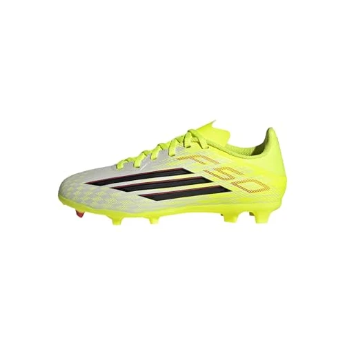 adidas Unisex - Bambini e Ragazzi F50 League Firm Ground/Multi Ground Football Boots Kids, Team Solar Yellow 2/Core Black/Lucid Red, 31 1/2 EU
