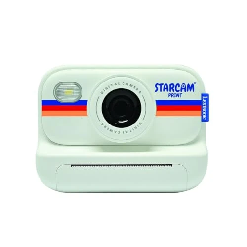 Lexibook, STARCAM Print HD, Kamera mit Sofortdruck, Foto-, Video-, Selfie-Funktionen, Musik, Spiele, Personalisierungsset und 32GB SD-Karte inklusive, Weiß, DJ165
