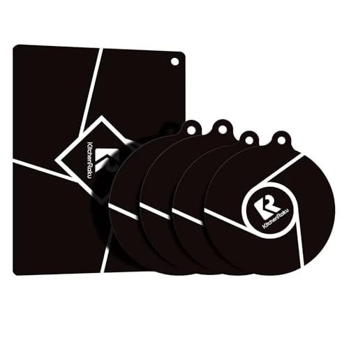 Offerta a tempo: Copri Piano Induzione Antiscivolo, Tappetino Protezione Piano Cottura in Silicone, Coprifornelli e Copertura per Induzione Antigraffio (5, Nero, 5 Pez. | 2 * 20cm&2 * 24cm&1 * 26x35cm) - 44% da 25.99 € a 14.53 €