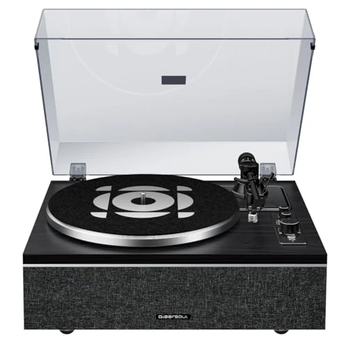 Limitiertes Angebot: Qlearsoul ONE-S Plattenspieler mit integrierten Lautsprechern & DSP, Vintage Turntable All-in-One mit Bluetooth Eingang/Ausgang, Phono Vorverstärker, AT-3600L Tonabnehmer, 33/45 U/min (Schwarz) von 249.98 EUR auf 219.98 EUR (Spare 12%)