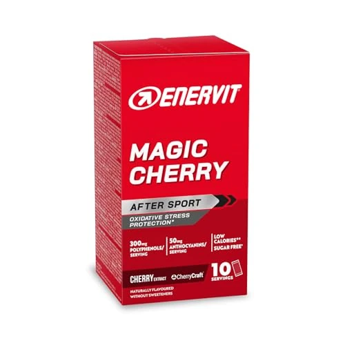 Limited-time offer: Enervit Magic Cherry, Supplement with Black Cherry Extract, Antioxidant, Ideal After Intense Efforts, for Muscle Recovery, 300 mg Polyphenols, 50 mg Anthocyanins, Sugar Free, Vegan, 10 Sachets from 37.49 £ to 37.49 £ (save 0.00%)