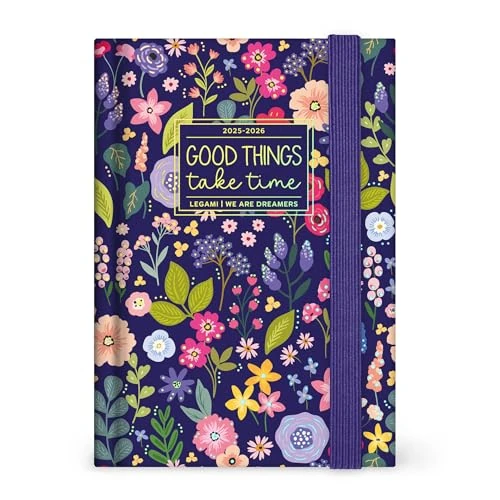 Legami Dzienny kalendarz zdjęć 2025-2026, kwiaty, 16 miesięcy, mały, dziennik od września 2025 do grudnia 2026 r., zapięcie z gumką, papier z certyfikatem FSC, 9,5 x 13,5 cm