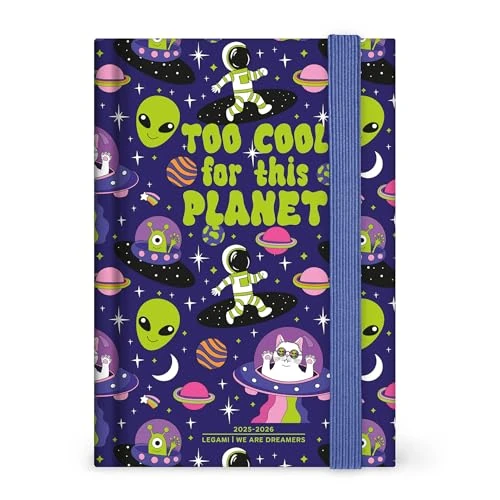 Legami - Foto-Tageskalender 2025-2026, Raum, 16 Monate, Small, Tagebuch von September 2025 bis Dezember 2026, Verschluss mit Gummiband, FSC-zertifiziertes Papier, 9,5 x 13,5 cm