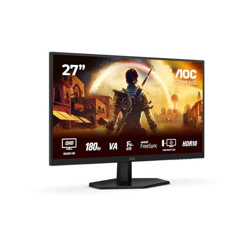 Offerta a tempo: AOC Gaming Monitor Q27G42XNE 27 pollici 2560x1440, WQHD, 180Hz, Fast VA Panel, 1ms GtG, Speakers, (HDMI2x 2.0) HDR10, FreeSync, Nero - 26% da 179.00 € a 133.00 €