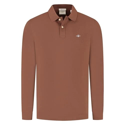GANT REG Shield LS Pique Rugger, Mahogany Brown, S