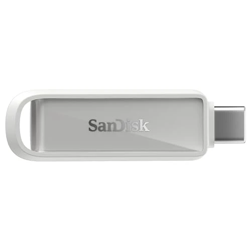 Offre limitée : SanDisk Phone Drive with USB Type-C 64 Go (pour Les Smartphones, tablettes et Ordinateurs, Jusqu’à 150 Mo/s, Sauvegardez automatiquement, récupération des données) - Blanc Arctique de 46.07 € à 46.07 € (0.00% de remise)