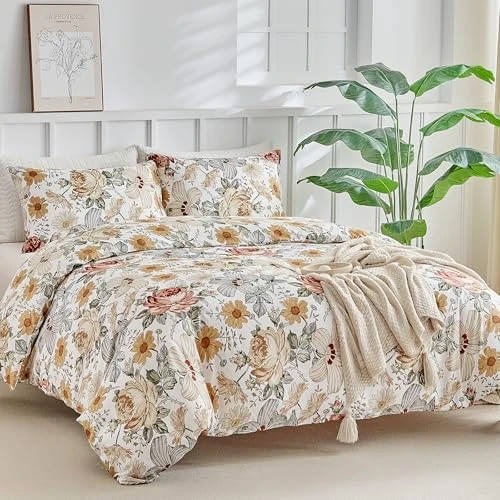 Offre limitée : Lekesky Parure de lit 2 personnes 240 x 220 cm - 3 pièces en microfibre - Motif aquarelle - Composé de 1 housse de couette 240 x 220 cm + 2 taies d'oreiller 50 x 80 cm - Fleurs multicolores de 31.58 € à 31.58 € (0.00% de remise)