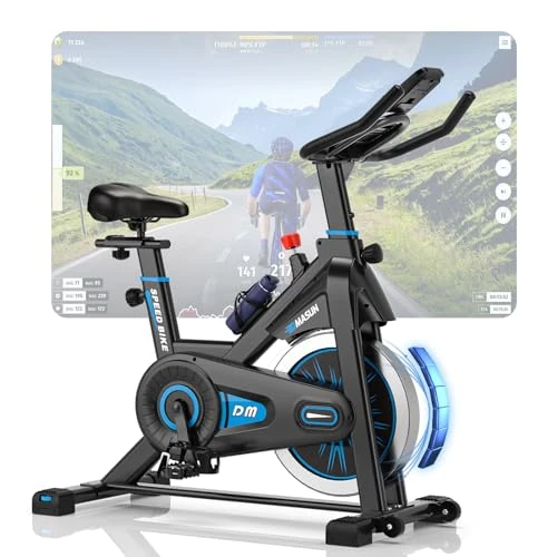 DMASUN Cyclette da Casa con Resistenza Regolabile, cyclette professionale da Appartamento Silenziosa con Schermo LCD Migliorata, Sedile Comodo e Grande, App compatibile, Capacità Massima 180KG