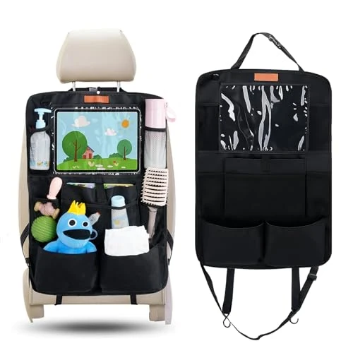 Offerta a tempo: Protezione Sedile Auto Bambini, Organizer Posteriore con Molto Spazio di Portaoggetti per Bottiglie — 21% da 15,99 € a 12,70 €