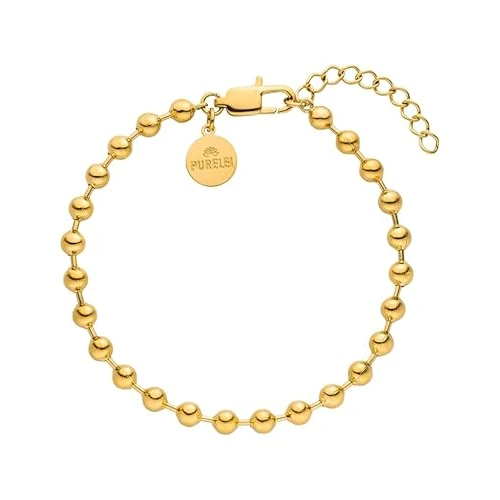 Offerta a tempo: Purelei® Bracciale Bubble (Oro) – Bracciale Donna elegante – Acciaio inossidabile – Lunghezza regolabile 16/17,5/19 cm – Ispirato dalle Hawaii e resistente all'acqua - 21% da 18.40 € a 14.53 €