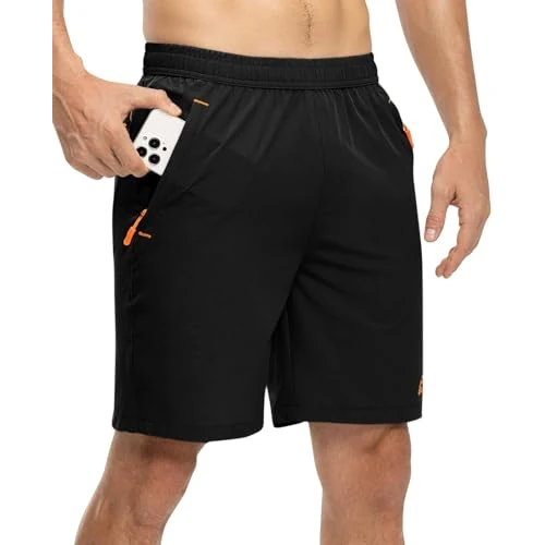 Oferta limitada: DAFENP Pantalones Cortos de Deporte Running para Hombre Secado Rápido Short con Bolsillos con Cremallera Verano Transpirables para Gimnasio Fitness DK8853M-Black-S de 19.99 € a 14.99 € (ahorro 25%)