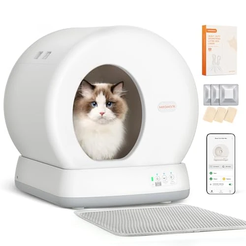 Limited-time offer: MeoWant Self Cleaning Cat Litter Box, Automatic Cat Toilet, Anti-Pinching, Closed Litter Tray for Large and Multiple Cats, APP Control, Robot Litter Tray, Odor Litter with Mat from 465.78 GBP to 465.78 GBP (save 0%)