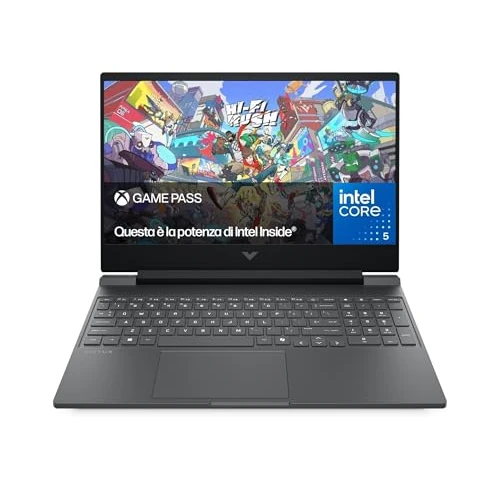 HP Victus 15-fa2003sl Notebook, Intel Core 5-210H, 16GB RAM, 512GB SSD, Display 15.6'' FHD IPS 144Hz, Wi-Fi, Nvidia RTX 5050 8GB, Windows 11, 3 mesi di Game Pass Inclusi, Grigio