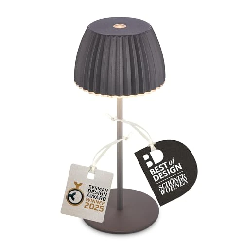 Limited-time offer: BRILONER - Riffle Mini Rechargeable LED Table lamp IP44 with Light Edge, 8.5x20cm, Touch, Replaceable Battery, LED Light, Battery Table lamp, German Design Award Winner 2025, Anthracite from 24.95 £ to 19.99 £ (save 20%)