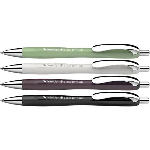 Zeitlich begrenztes Angebot: Schneider Slider Rave XB Kugelschreiber, 4 Stück, Naturgrün + 3 Farben von 16.79 € auf 11.08 € (34% Rabatt)