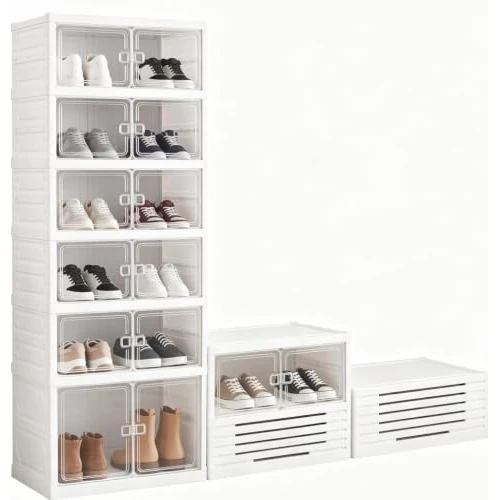 Offerta a tempo: ZENZERO®- SCARPIERA PIEGHEVOLE a 6 Ripiani Trasparente - Dimensioni 117x45x35 cm - Scatola Contenitore Portascarpe Organizzatore Scarpiera Shoe Box (6 Scomparti,Contiene 12 paia) - 0.00% da 39.99 € a 39.99 €