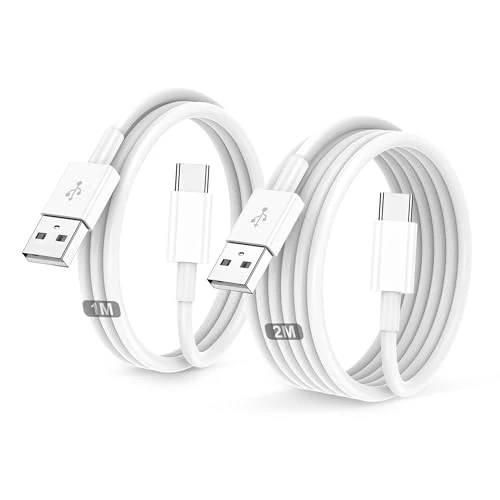 Kabel USB typu C, oryginalny kabel USB C, do telefonu komórkowego, szybkie ładowanie, 2 sztuki 1M + 2M, do iPhone'a 16/15/Pro/Plus/Pro Max, do Samsung Galaxy S24/S23+/Ultra/S22/A53/A54/iPad Pro/Air