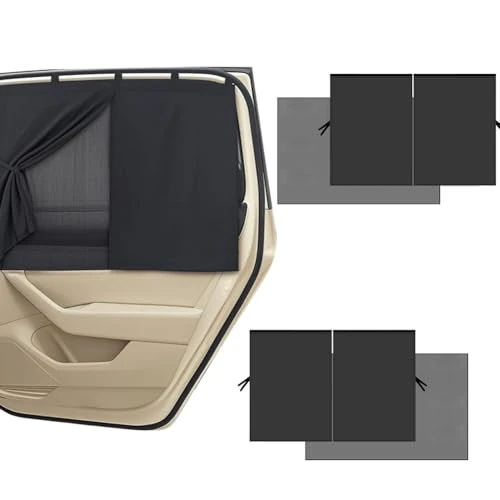 2 Stück Sonnenschutz Auto Baby, Auto Vorhang, Magnetisch, UV-Schutz & Hitzeschutz, Doppelte Schutzwirkung Seitenscheibe Sonnenschutz Fit 99% Autos, SUV, Privatsphäre, Abnehmbarer Auto Vorhang