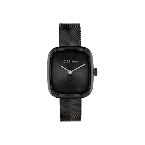 Calvin Klein Reloj De Movimiento De Cuarzo De Dos Manecillas para Mujer Colección CK Adore con Correa de Malla de Acero Inoxidable Negra - 25100100
