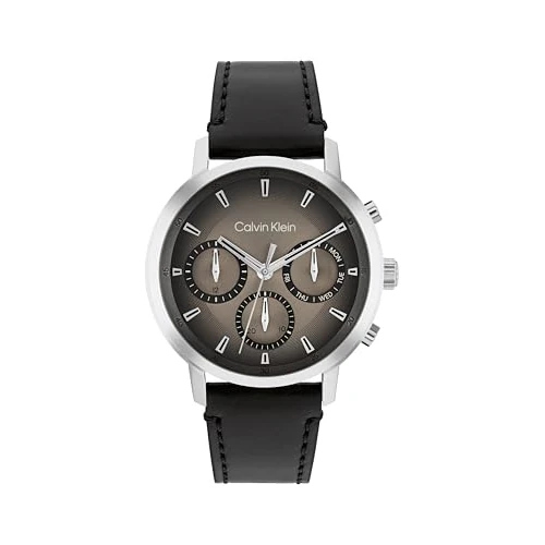 Offre limitee: Calvin Klein Montre Analogique Multifunction à Quartz pour Homme Collection Gauge avec Bracelet en Cuir Noir - 25200496 de 179.00 EUR a 89.50 EUR (economie 50%)