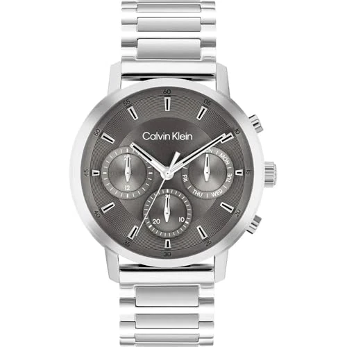 Offre limitee: Calvin Klein Montre Analogique Multifunction à Quartz pour Homme Collection Gauge avec Bracelet en Acier Inoxydable Argenté - 25200493 de 189.00 EUR a 94.50 EUR (economie 50%)
