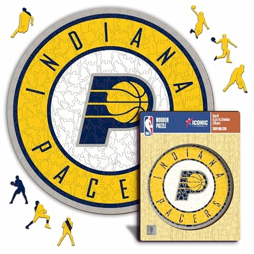 Oferta limitada: Iconic Puzzles - Indiana Pacers, Logo, Puzzle de Madera con Licencia Oficial de la NBA, 100% Sostenible, Talla M, 270 Piezas de 59.95 € a 59.95 € (ahorro 0.00%)
